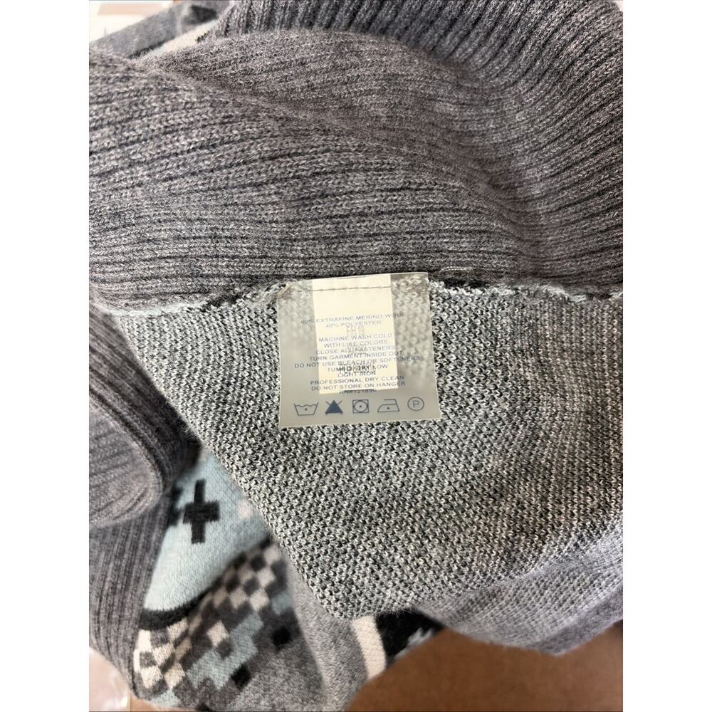 Title Nine Blue Gray Quarter Zip Sweater Small Wool Blend Athletic Pullover - Picture 9 of 11